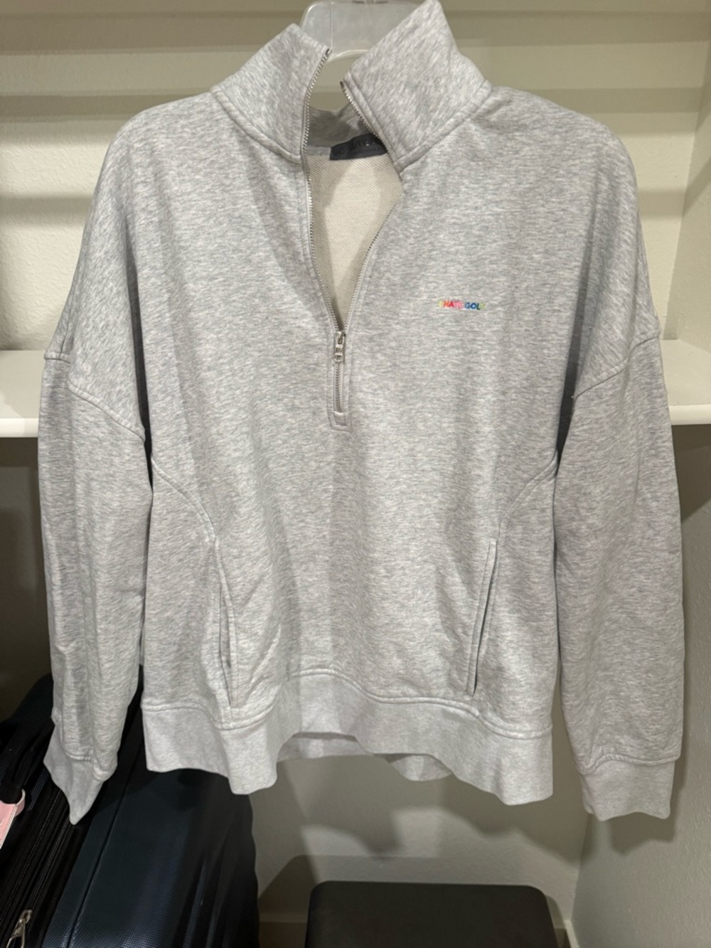 G/FORE Light Gray Quarter-Zip Pullover